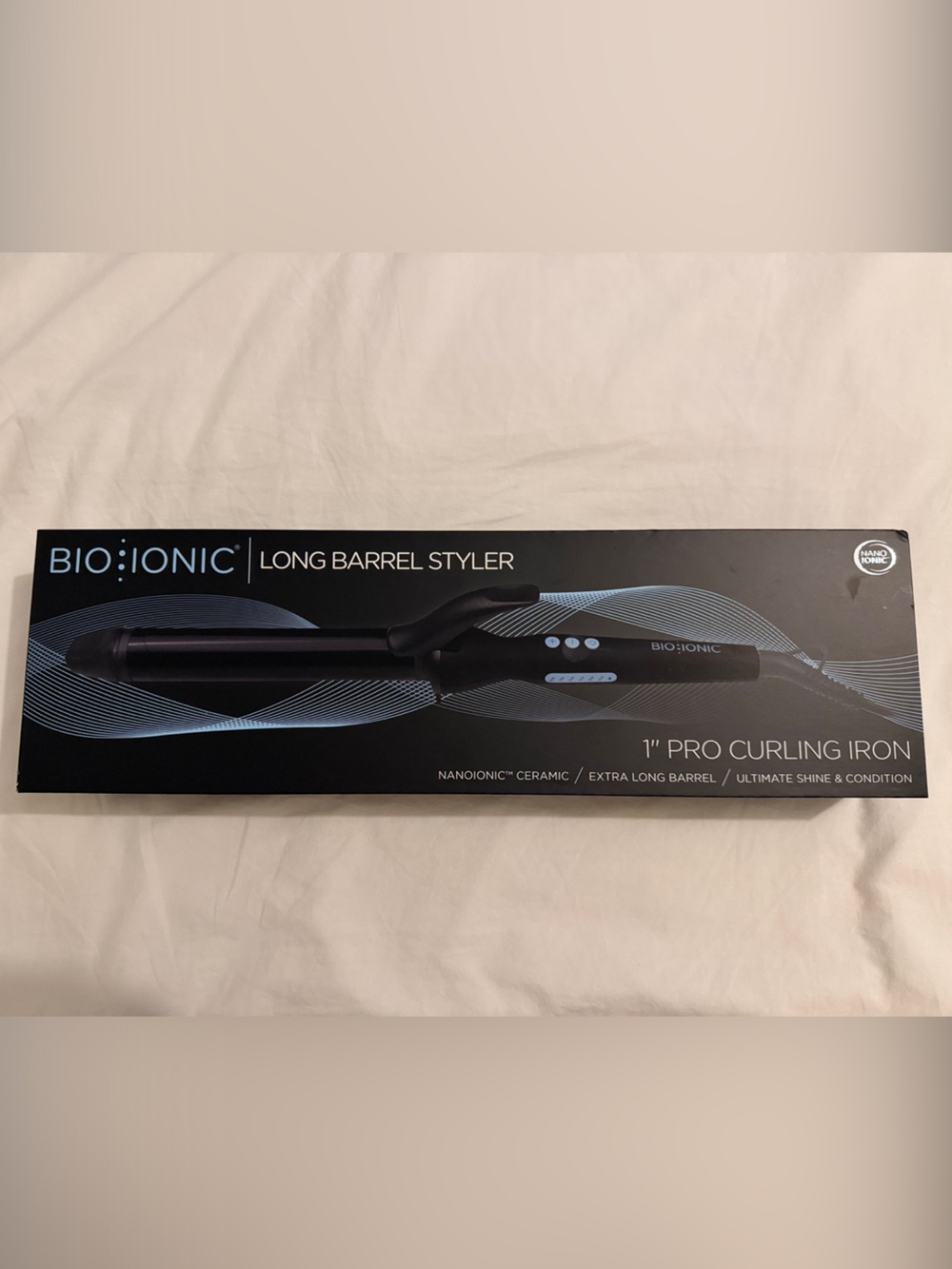 Bio Ionic 1" Pro Curling Iron Long Barrel Styler - Black